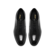 Clarks Bowburn Cap Black Leather Shoes