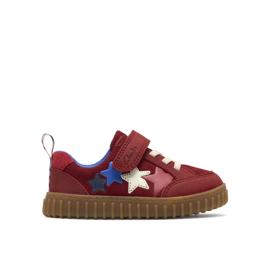 Clarks Cove Go T Red Leather Shoes