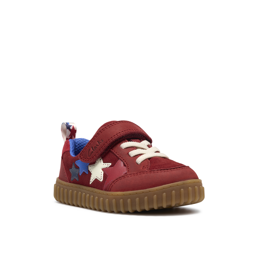 Clarks Cove Go T Red Leather Shoes