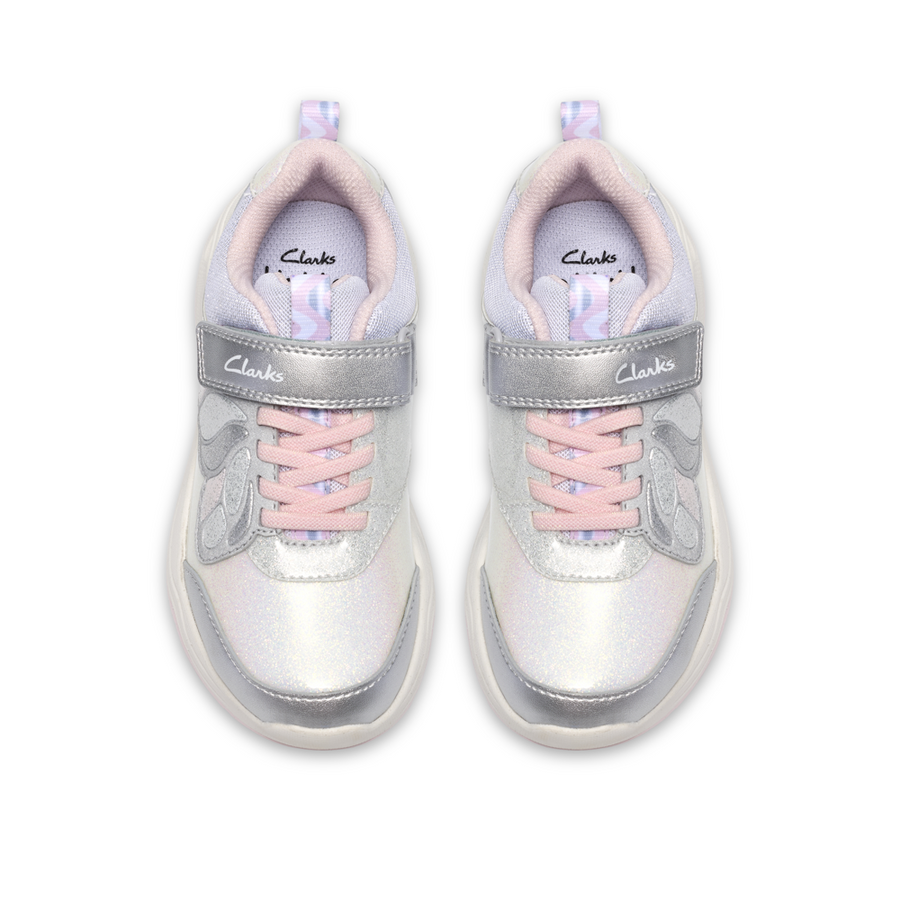 Clarks Gleam Fly K. Gun Metal Trainers