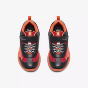Clarks Gleam Go K Black/Red Trainers