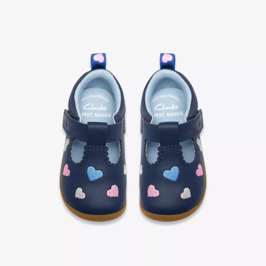 Clarks RoamerHeart T. Navy Leather Shoes