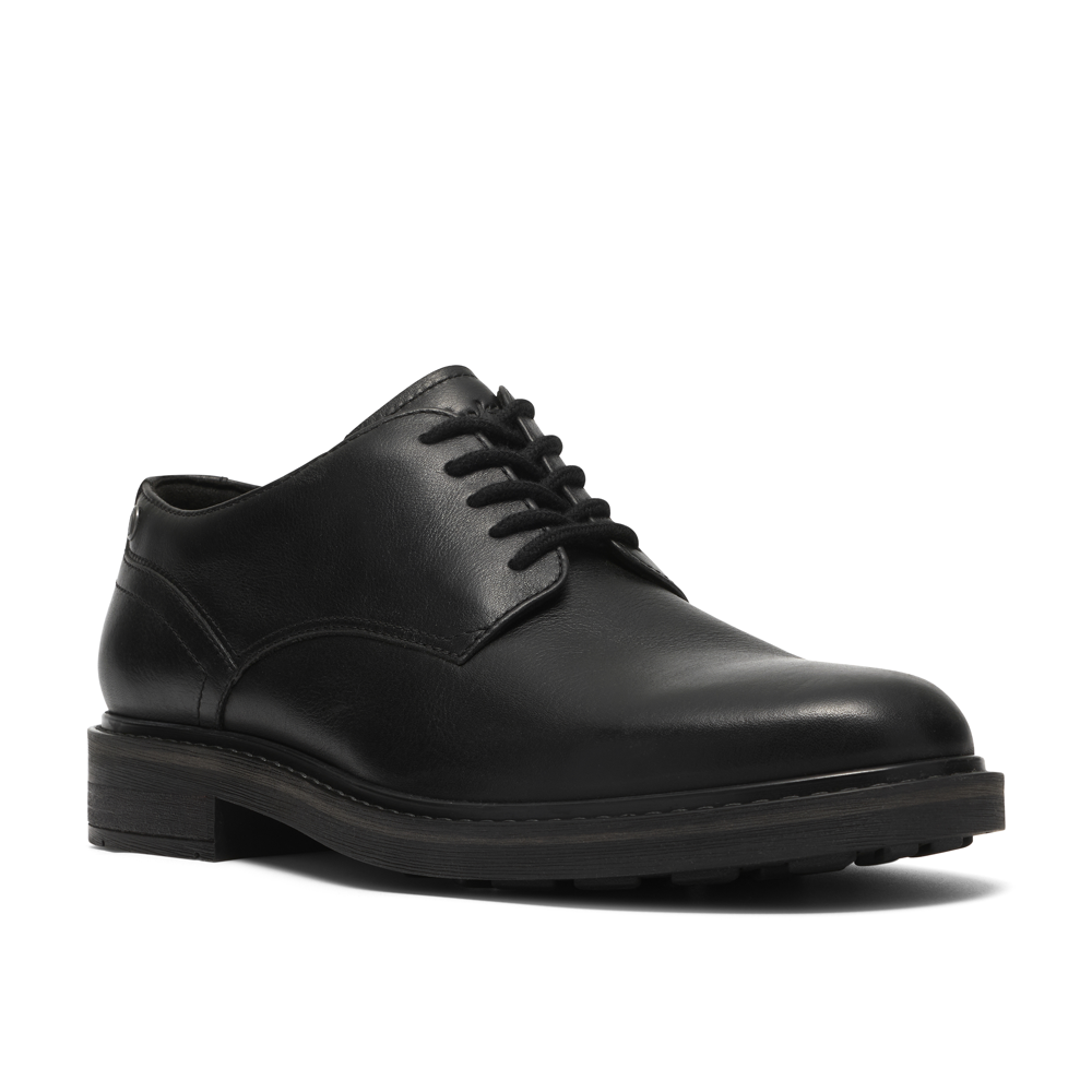 Clarks Newford Lace Black Leather Shoes