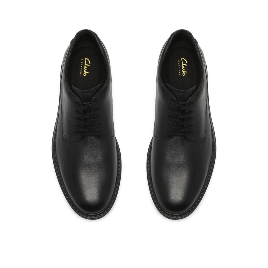 Clarks Newford Lace Black Leather Shoes