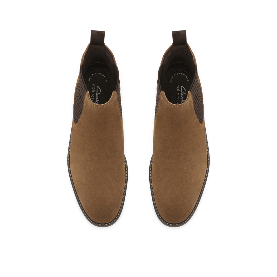 Clarks Jaxen Easy Cola Suede Boots