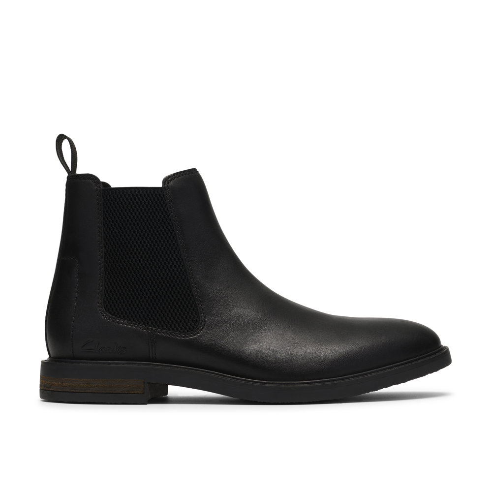 Clarks Jaxen Easy Black Leather Boots
