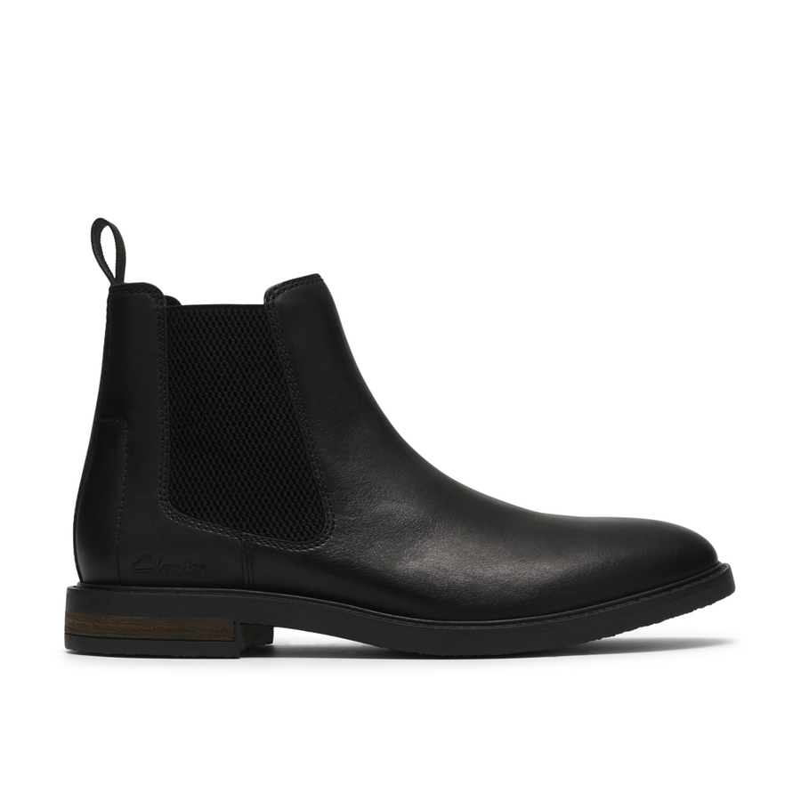 Clarks Jaxen Easy Black Leather Boots