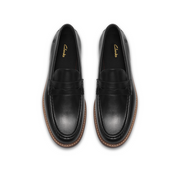 Clarks Cranhill Lo Black Leather Shoes