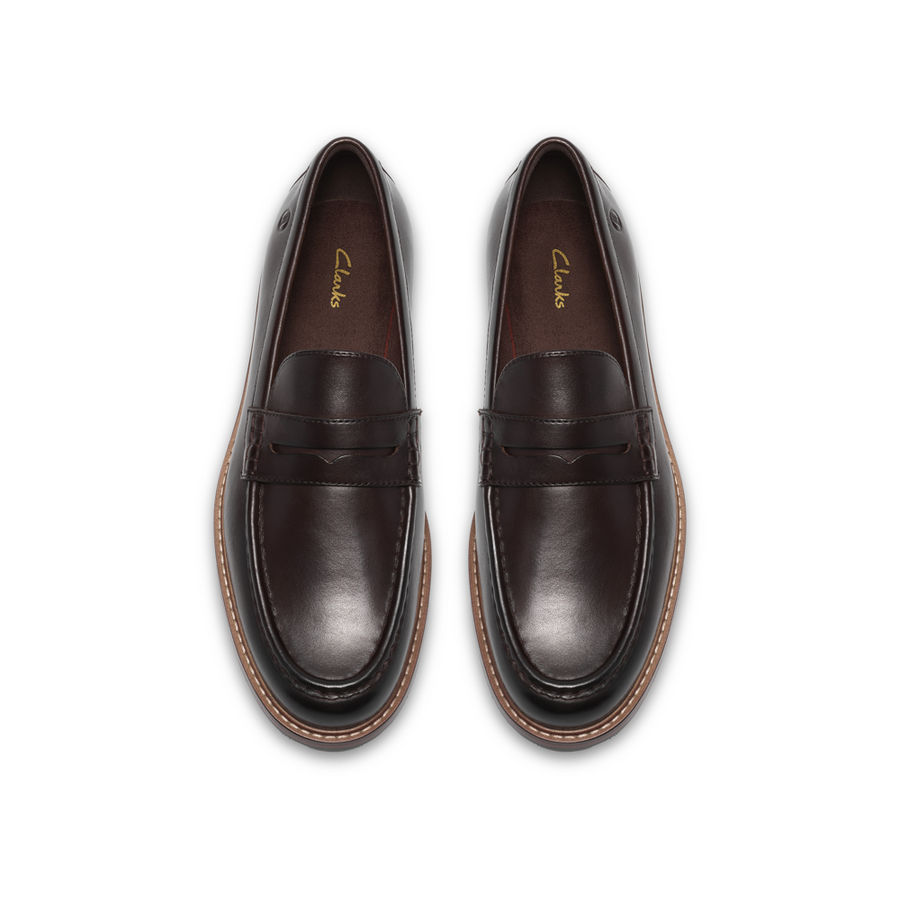 Clarks Cranhill Lo Brown Leather Shoes