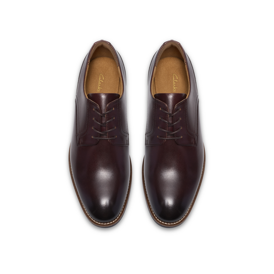 Clarks Bowburn Lace Brown Leather Shoes