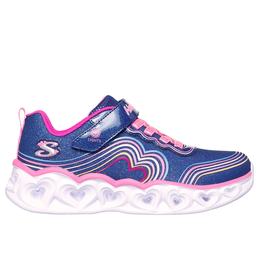 Skechers Heart Lights Retro Hearts Navy/Multi Trainers