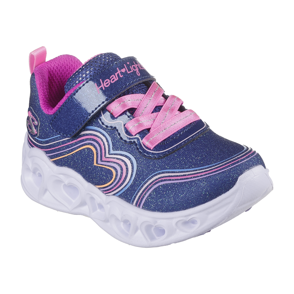 Skechers Heart Lights Retro Hearts Navy Multi Trainers Robert Carder Shoes