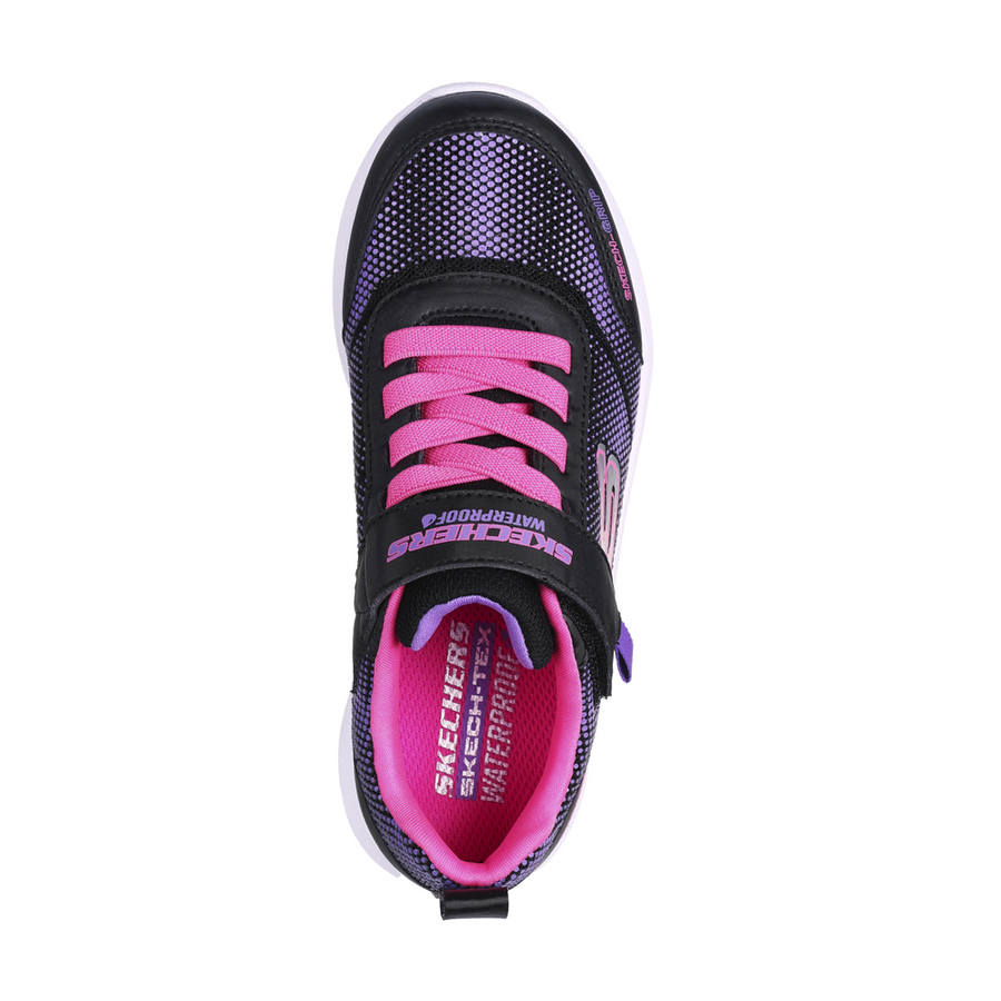 Skechers black 2025 and pink trainers