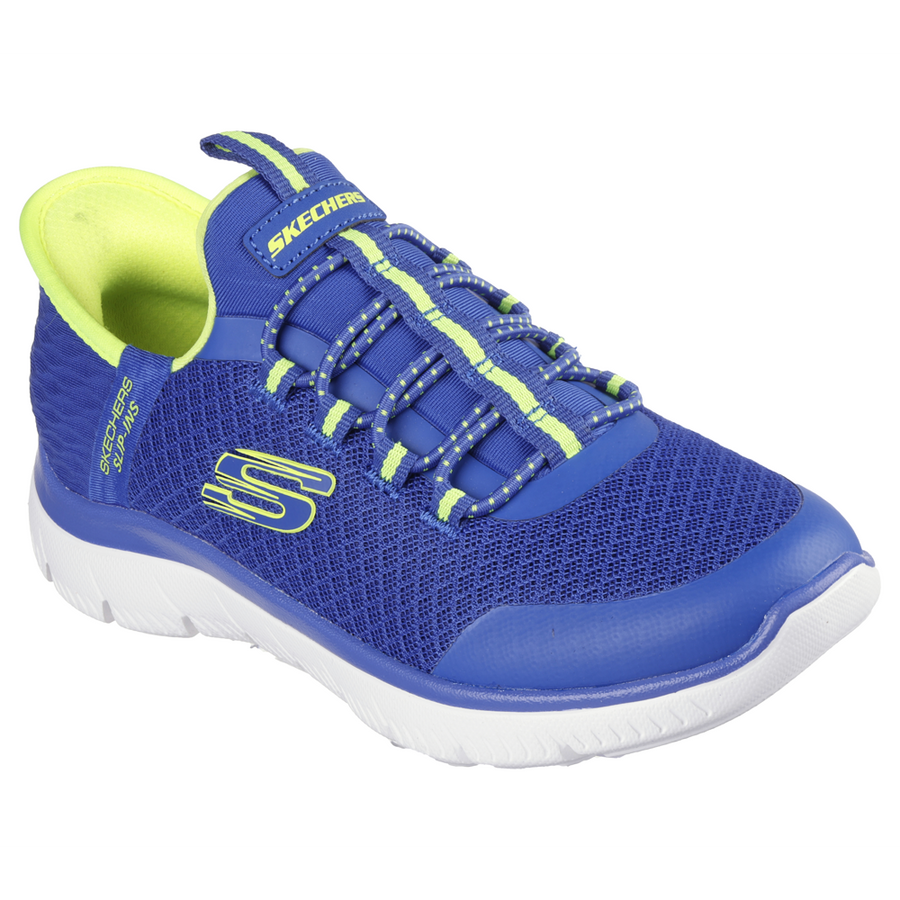 Skechers Summits High Range Blue Lime Trainers