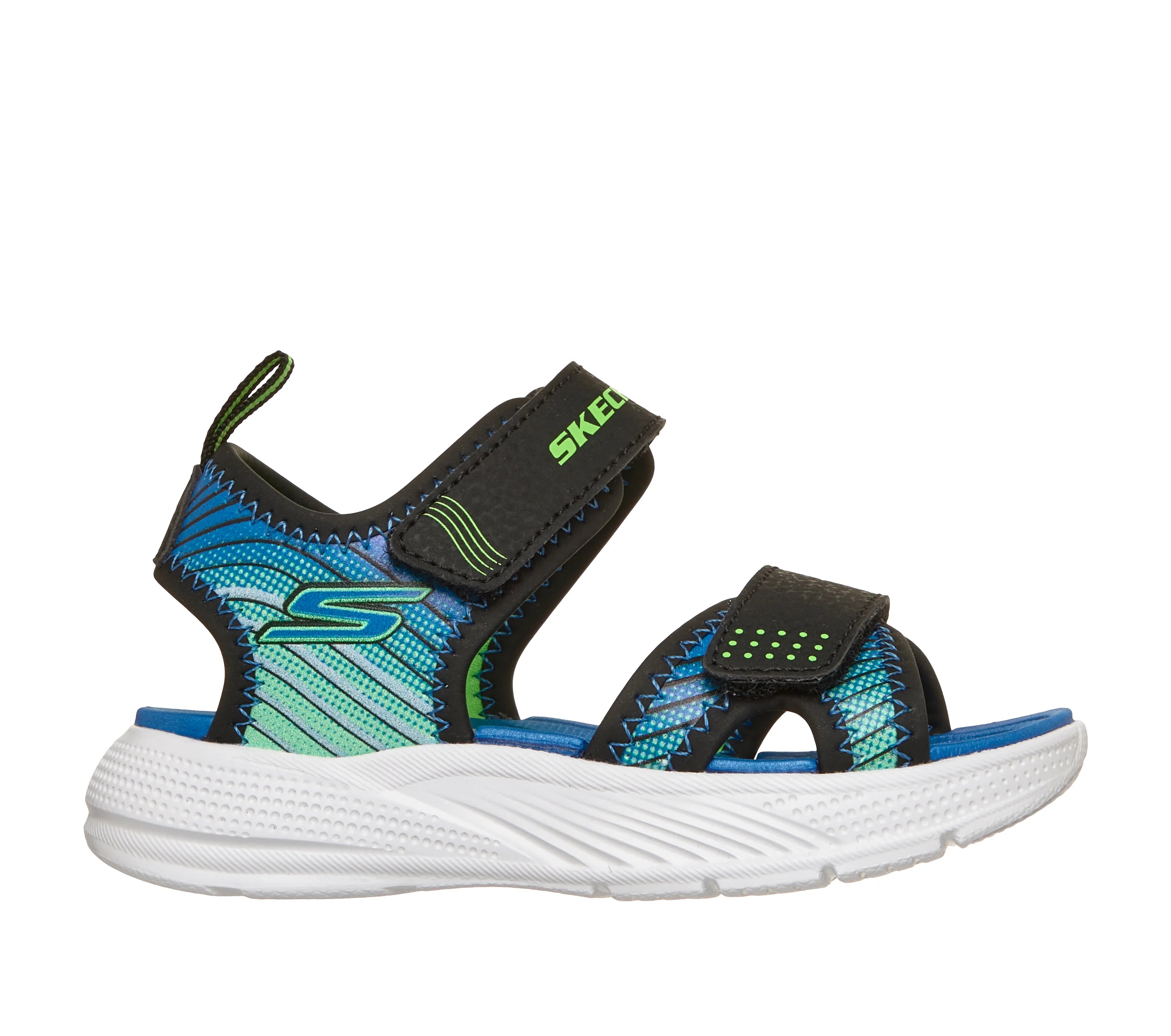 Skechers - Microspec Splash - Black/Lime - Sandals