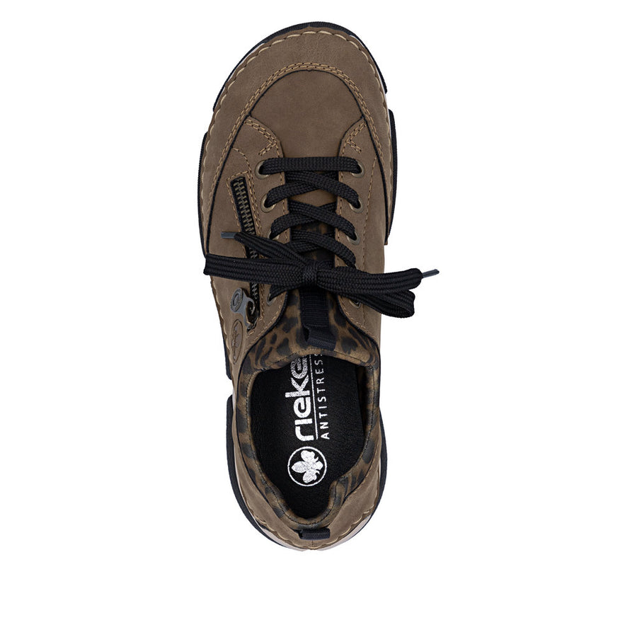 Rieker Angela 45973-24 Wood/Leo-Braun Shoes