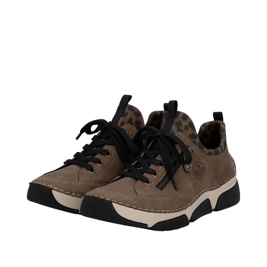 Rieker Angela 45973-24 Wood/Leo-Braun Shoes