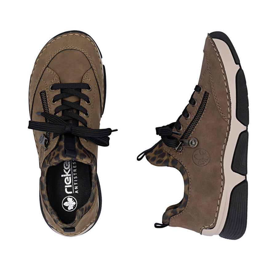 Rieker Angela 45973-24 Wood/Leo-Braun Shoes