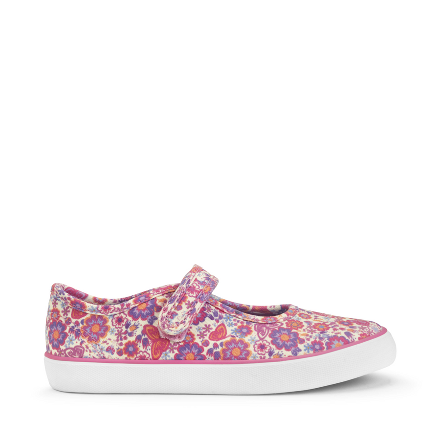 Start Rite - Busy Lizzie - Pink Floral - Canvas Shoes