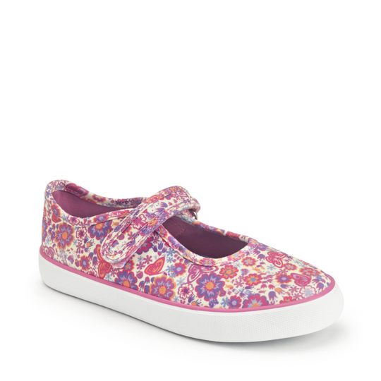 Start Rite - Busy Lizzie - Pink Floral - Canvas Shoes