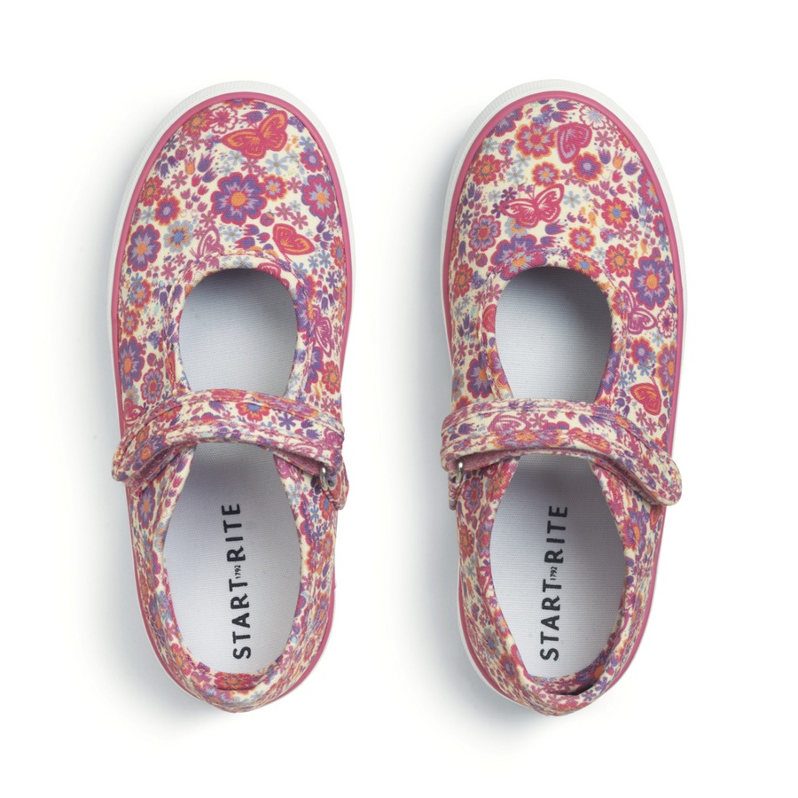 Start Rite - Busy Lizzie - Pink Floral - Canvas Shoes