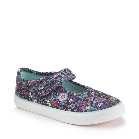 Start Rite - Busy Lizzie - Navy Floral - Canvas Shoes