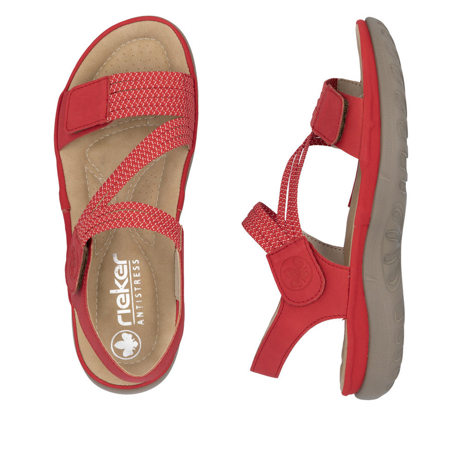 Rieker - 64870-33 - Flamme/Rot-Weiss - Sandals