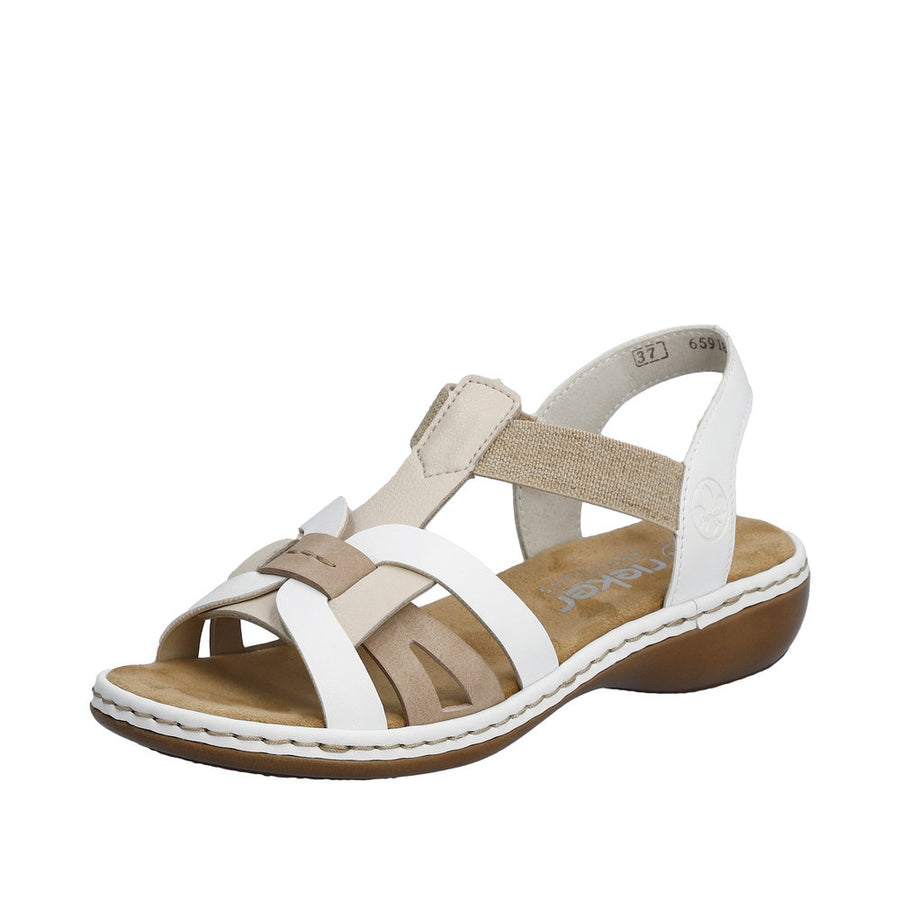 Rieker - 65918-81 - Pebble/Altrosa/Weiss - Sandals