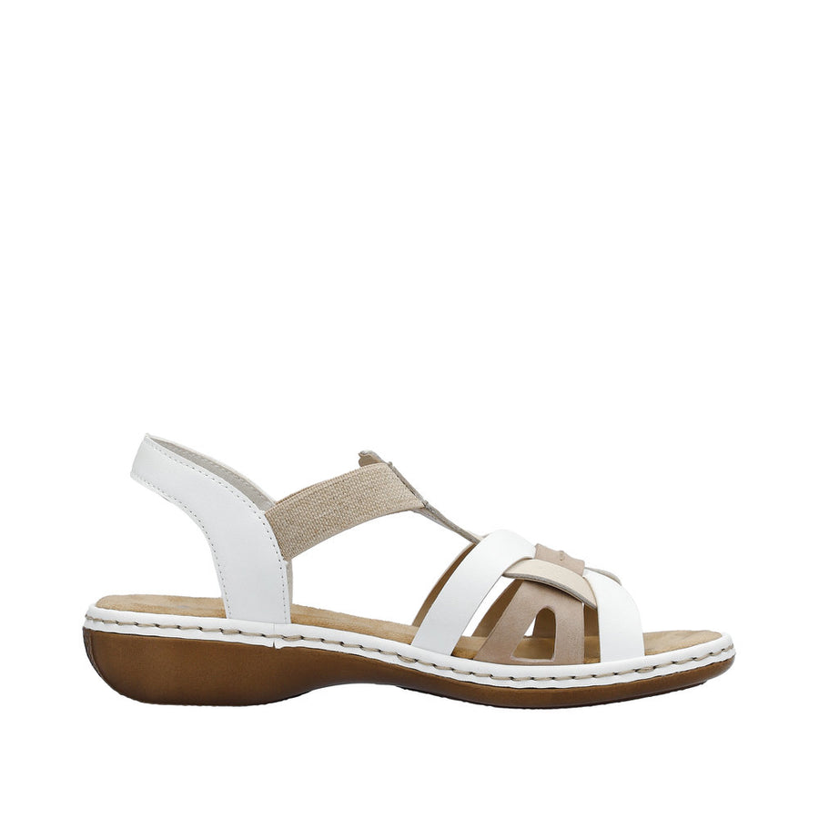 Rieker - 65918-81 - Pebble/Altrosa/Weiss - Sandals