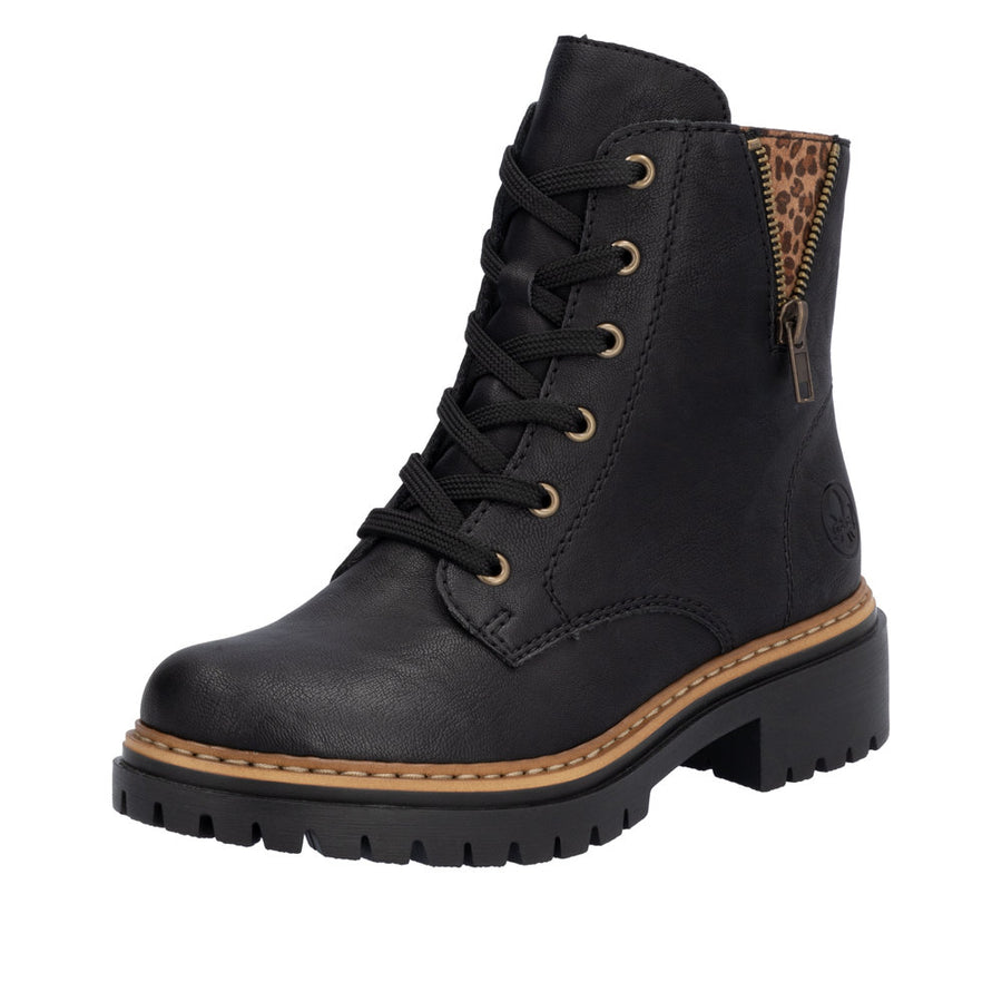 Rieker Pearl 72617-00 Black/Leo Boots