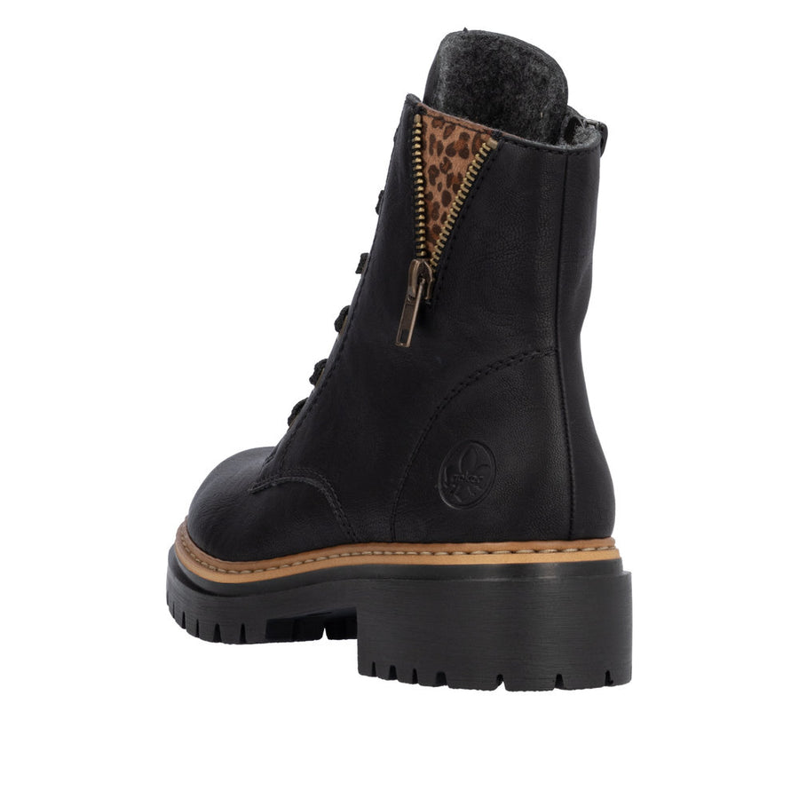 Rieker Pearl 72617-00 Black/Leo Boots