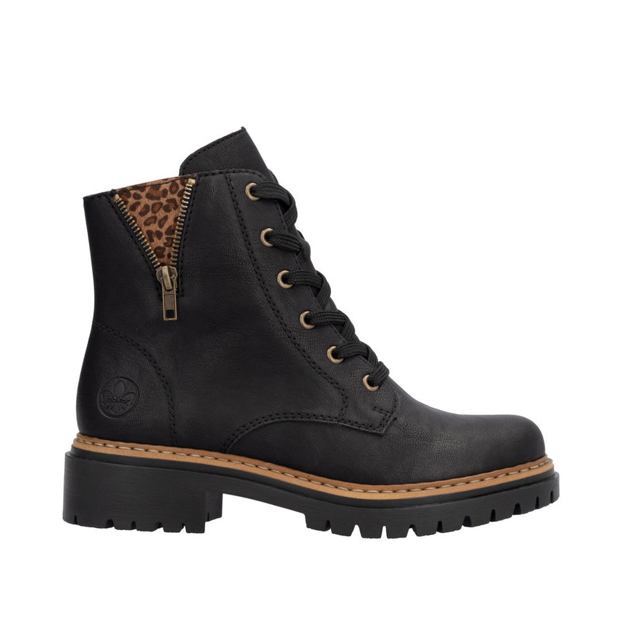 Rieker Pearl 72617-00 Black/Leo Boots