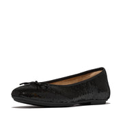 FitFlop - Delicato Bow Sequin Ballet Flats - Black - Shoes