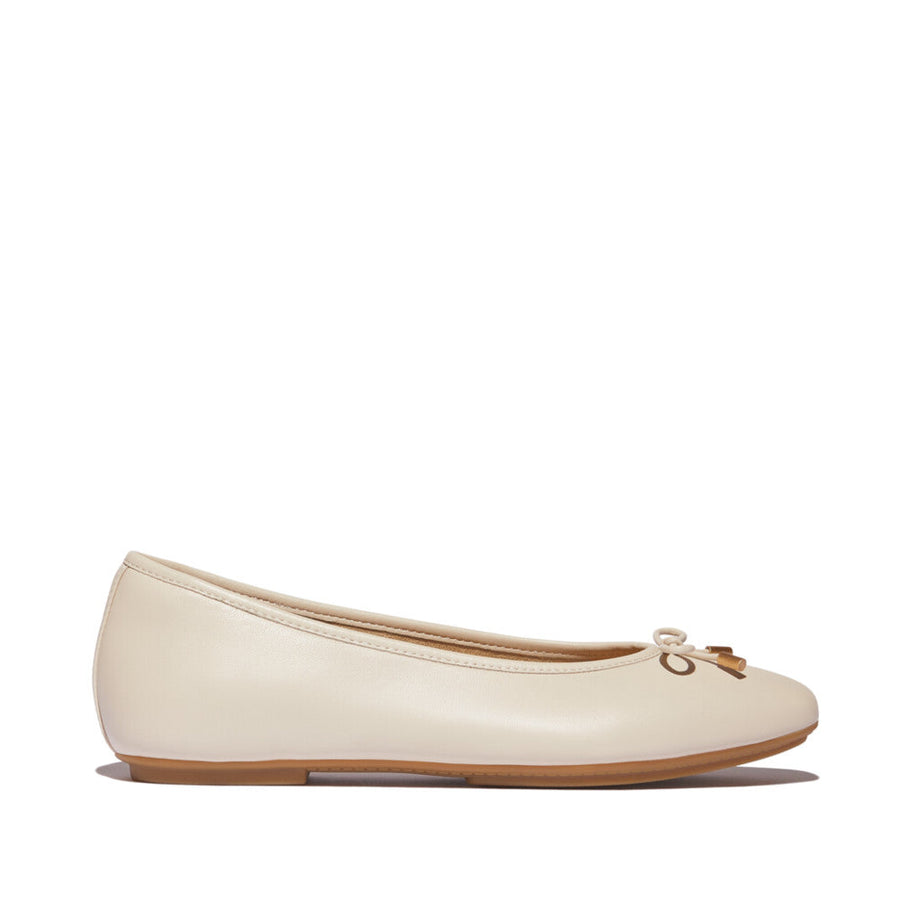 FitFlop - Delicato Bow Soft Leather Ballet Flats - Paris Beige - Shoes