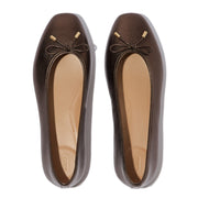 FitFlop - Delicato Bow Soft Ballet Flats - Metallic Chocolate Brown - Shoes