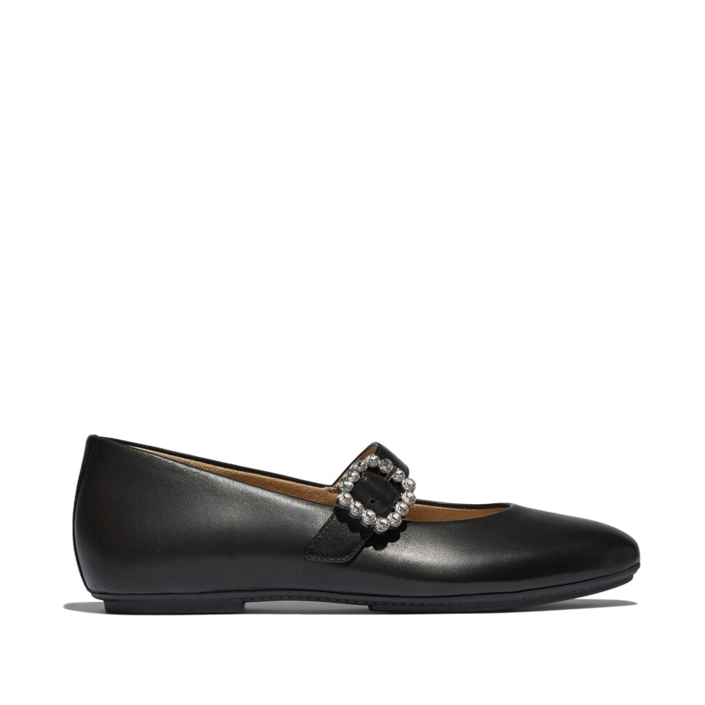 FitFlop - Delicato Mary Janes - Black Crystal Buckle - Shoes