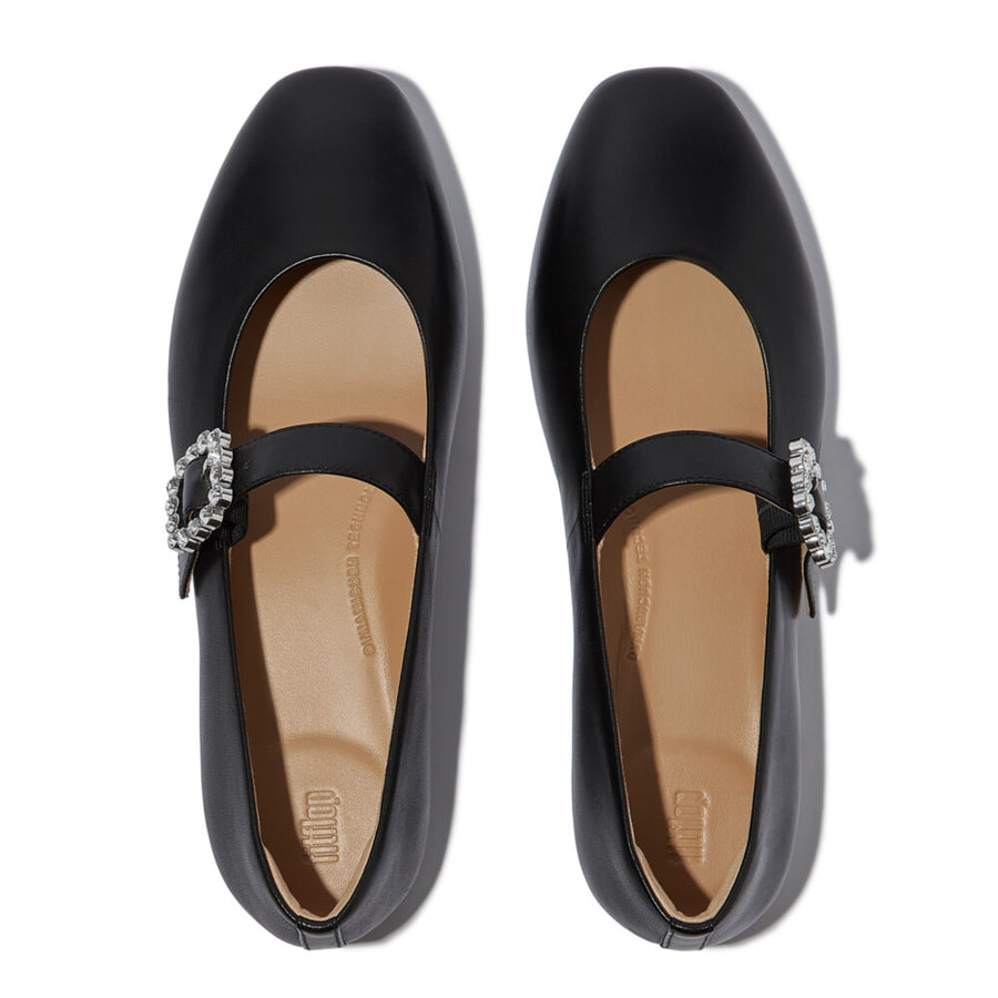 FitFlop - Delicato Mary Janes - Black Crystal Buckle - Shoes
