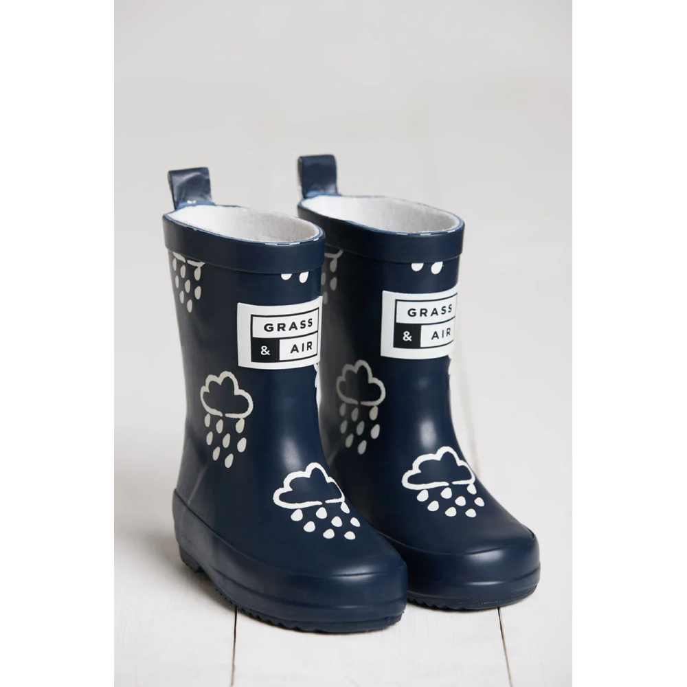 Grass & Air - Mini Adventure Boots with Bag - Navy - Wellingtons