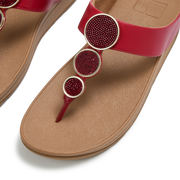 FitFlop - Halo Bead- Circle Toe Post Sandals - Burnt Berry - Sandals