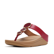 FitFlop - Halo Bead- Circle Toe Post Sandals - Burnt Berry - Sandals