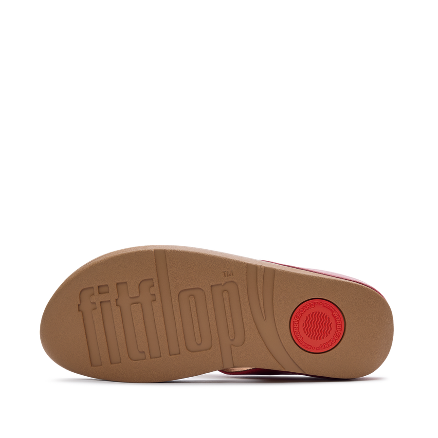 FitFlop - Halo Bead- Circle Toe Post Sandals - Burnt Berry - Sandals