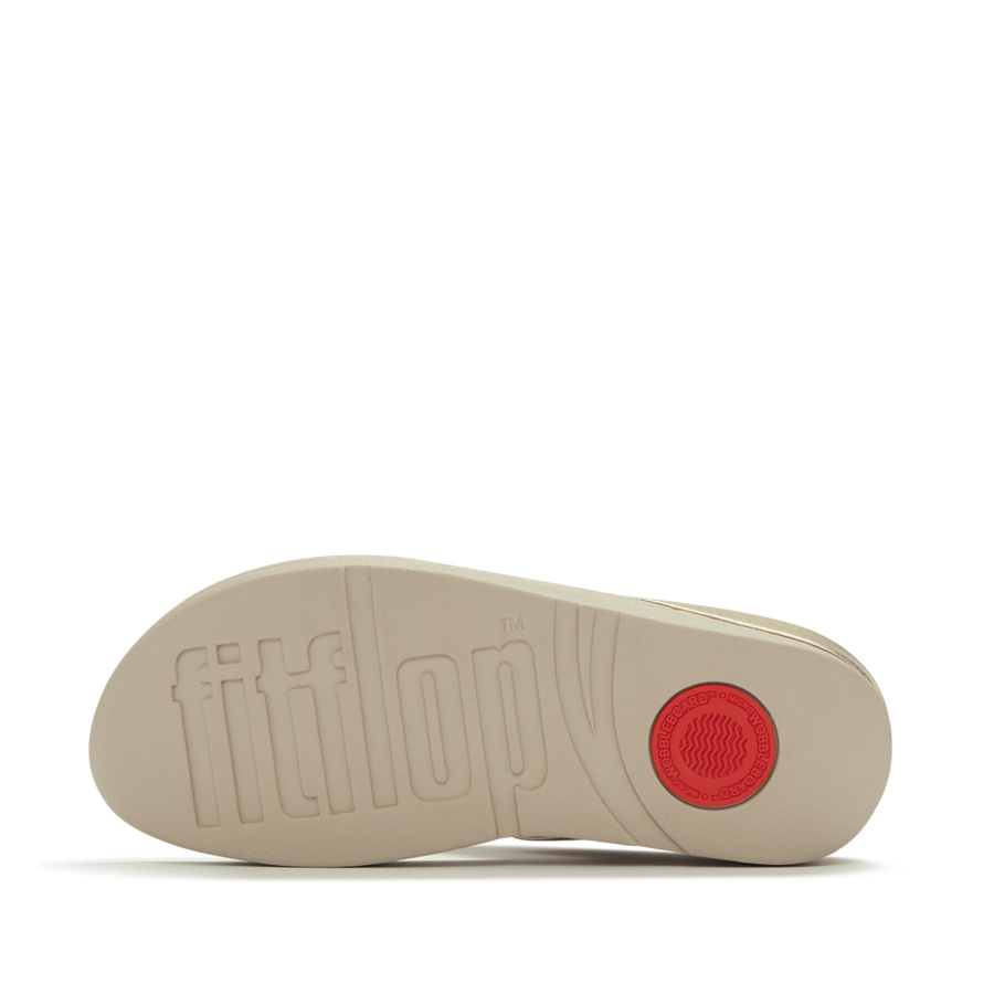 FitFlop - Halo Bead- Circle Toe Post Sandals - Platino - Sandals