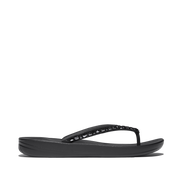 FitFlop - iQushion Multi-Crystal Flip-Flops - All Black - Sandals