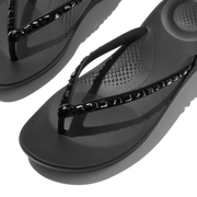 FitFlop - iQushion Multi-Crystal Flip-Flops - All Black - Sandals