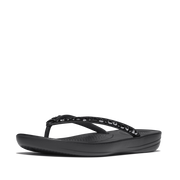 FitFlop - iQushion Multi-Crystal Flip-Flops - All Black - Sandals