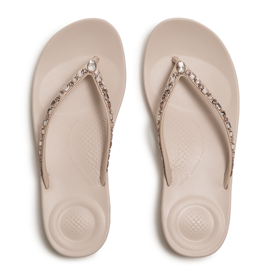 FitFlop - iQushion Multi-Crystal Flip-Flops - All Nude Rose - Sandals