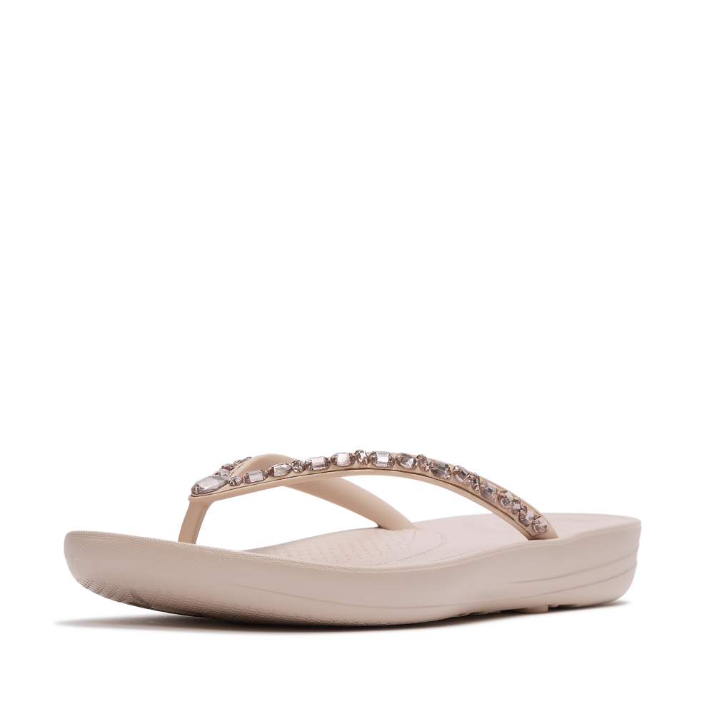 FitFlop - iQushion Multi-Crystal Flip-Flops - All Nude Rose - Sandals