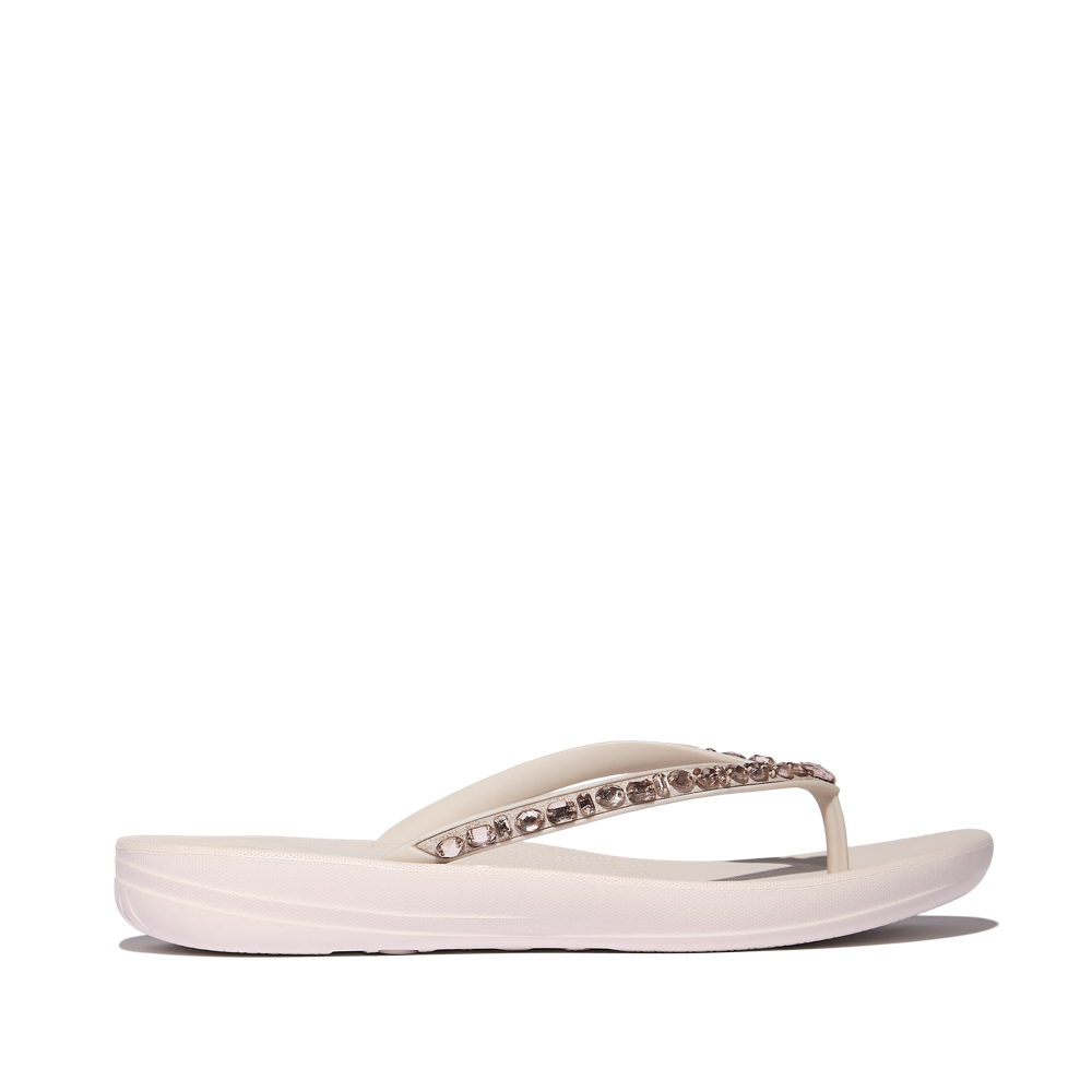 FitFlop - iQushion Multi-Crystal Flip-Flops - Nude Rose - Sandals