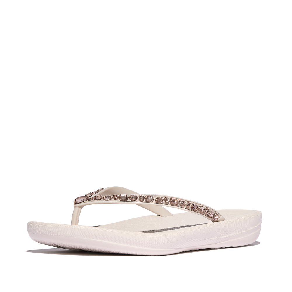FitFlop - iQushion Multi-Crystal Flip-Flops - Nude Rose - Sandals