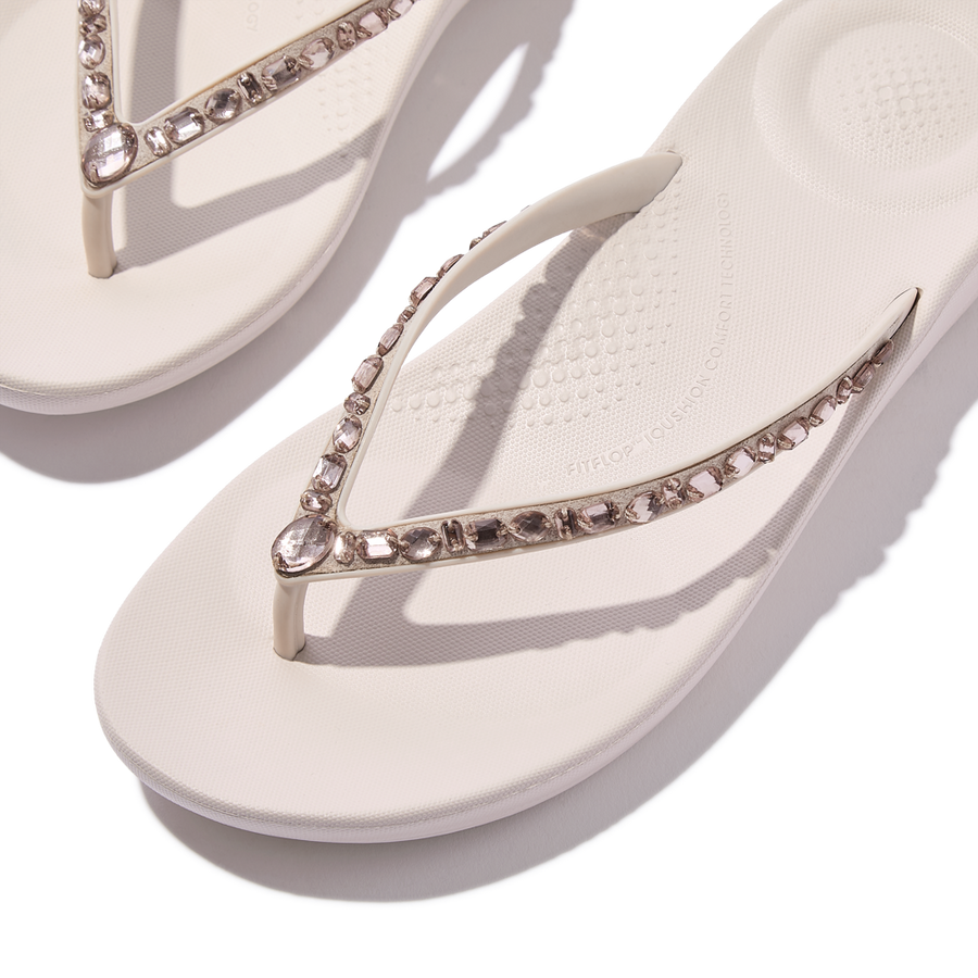 FitFlop - iQushion Multi-Crystal Flip-Flops - Nude Rose - Sandals